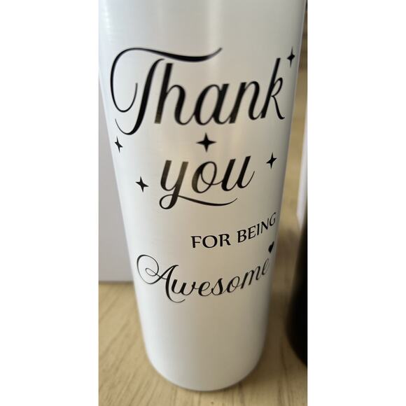 2 NEW Insulated Coffee Mug Thank You For Being Awesome, Lidded Cup Present Gift - Picture 3 of 6